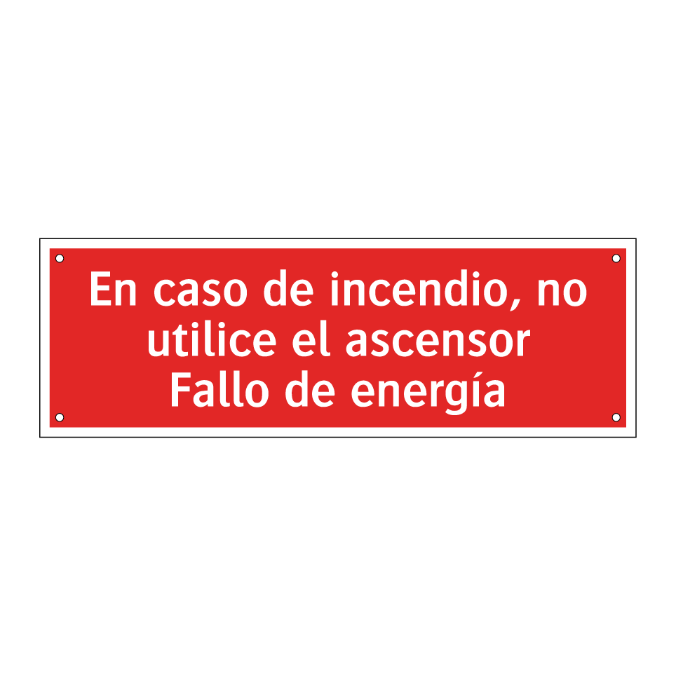 En caso de incendio, no utilice el ascensor Fallo de energía