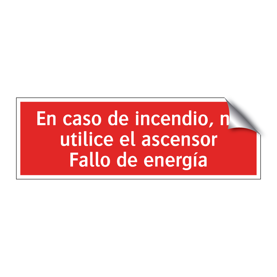 En caso de incendio, no utilice el ascensor Fallo de energía
