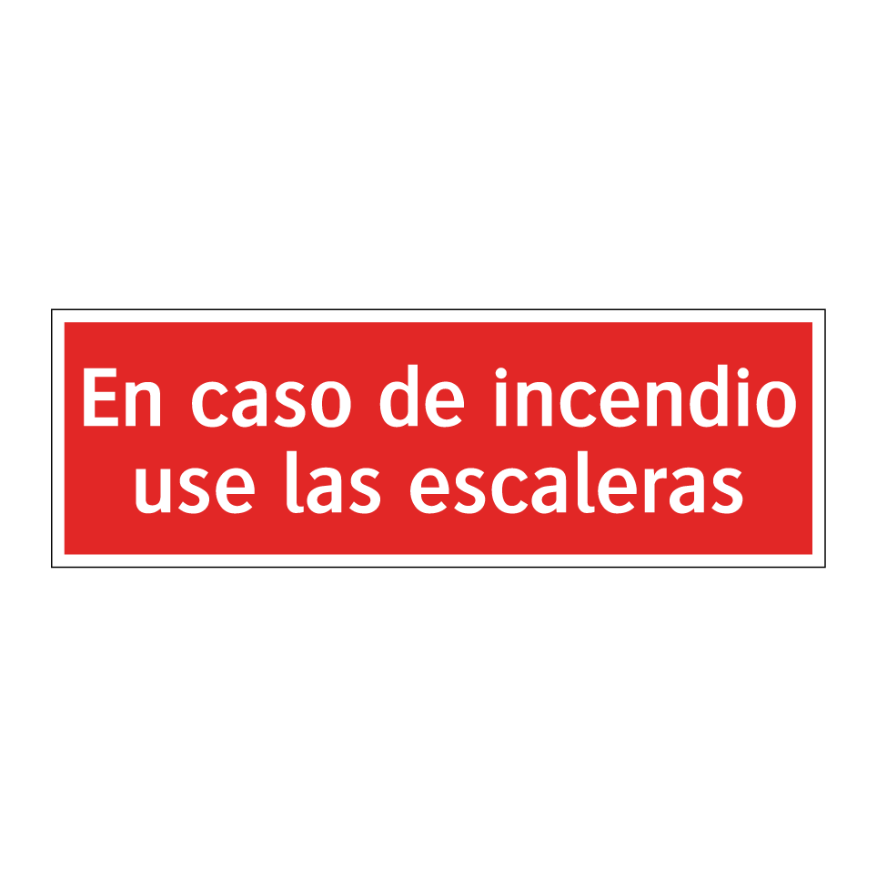 En caso de incendio use las escaleras