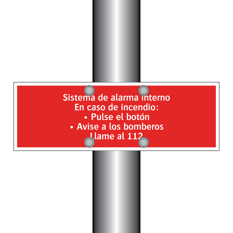 Sistema de alarma interno En caso de incendio: • Pulse el botón • Avise a los bomberos Llame al 112