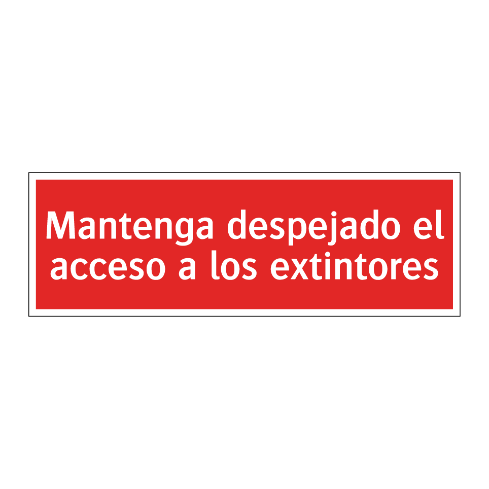 Mantenga despejado el acceso a los extintores