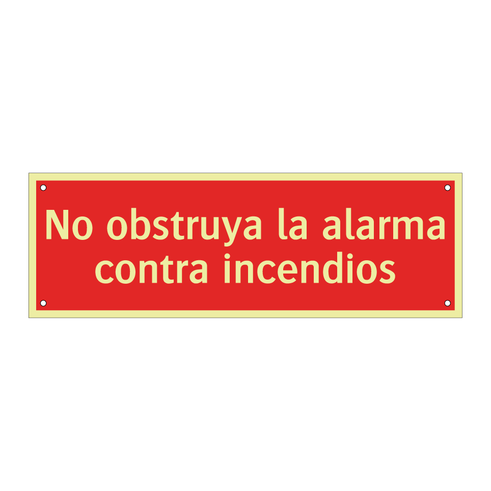 No obstruya la alarma contra incendios
