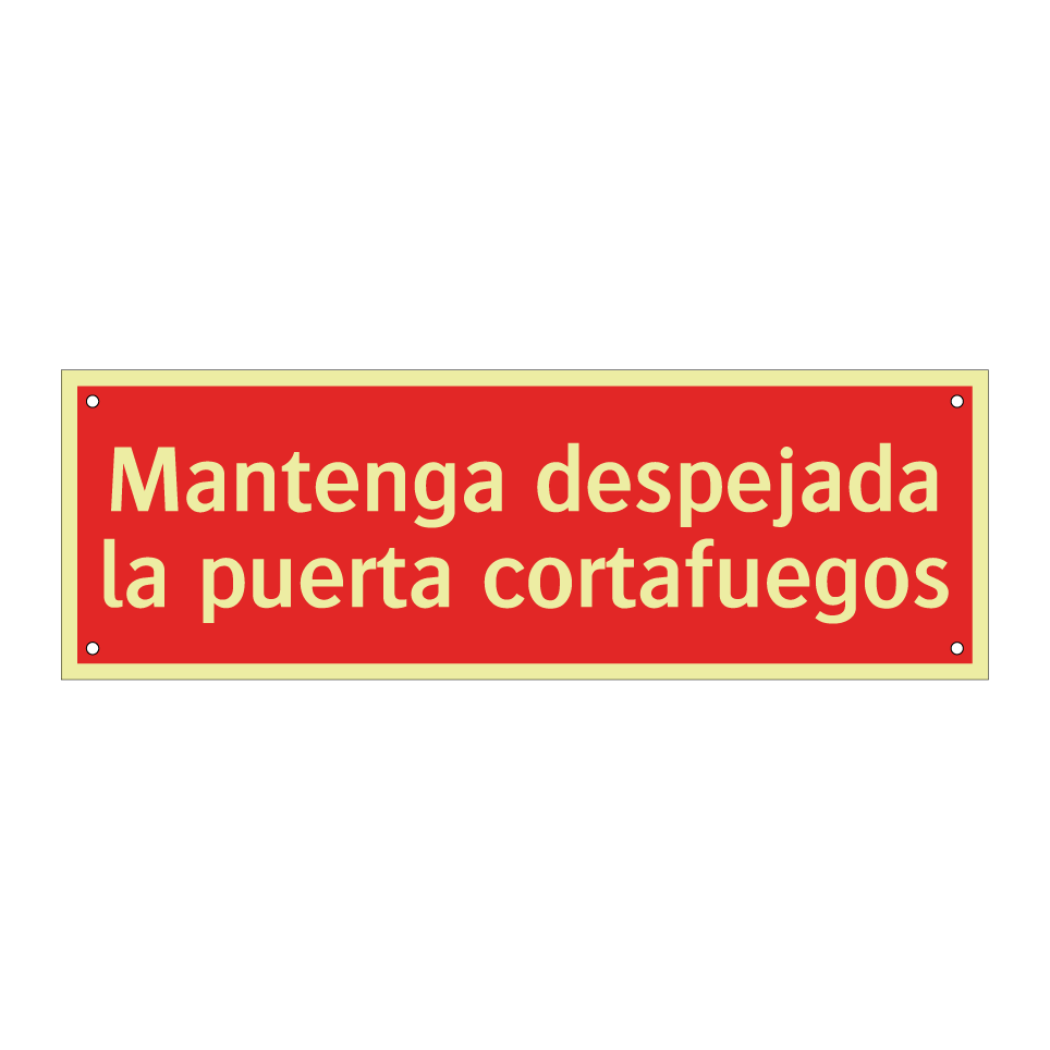Mantenga despejada la puerta cortafuegos
