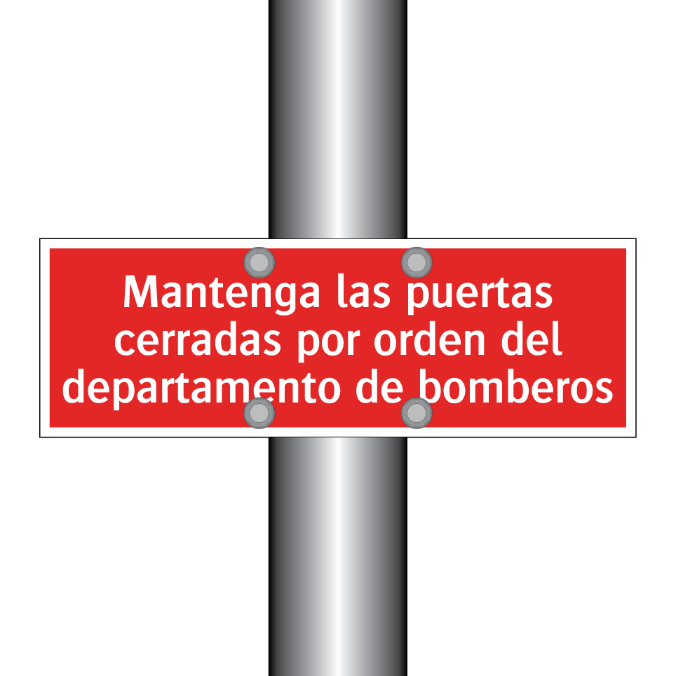 Mantenga las puertas cerradas por orden del departamento de bomberos