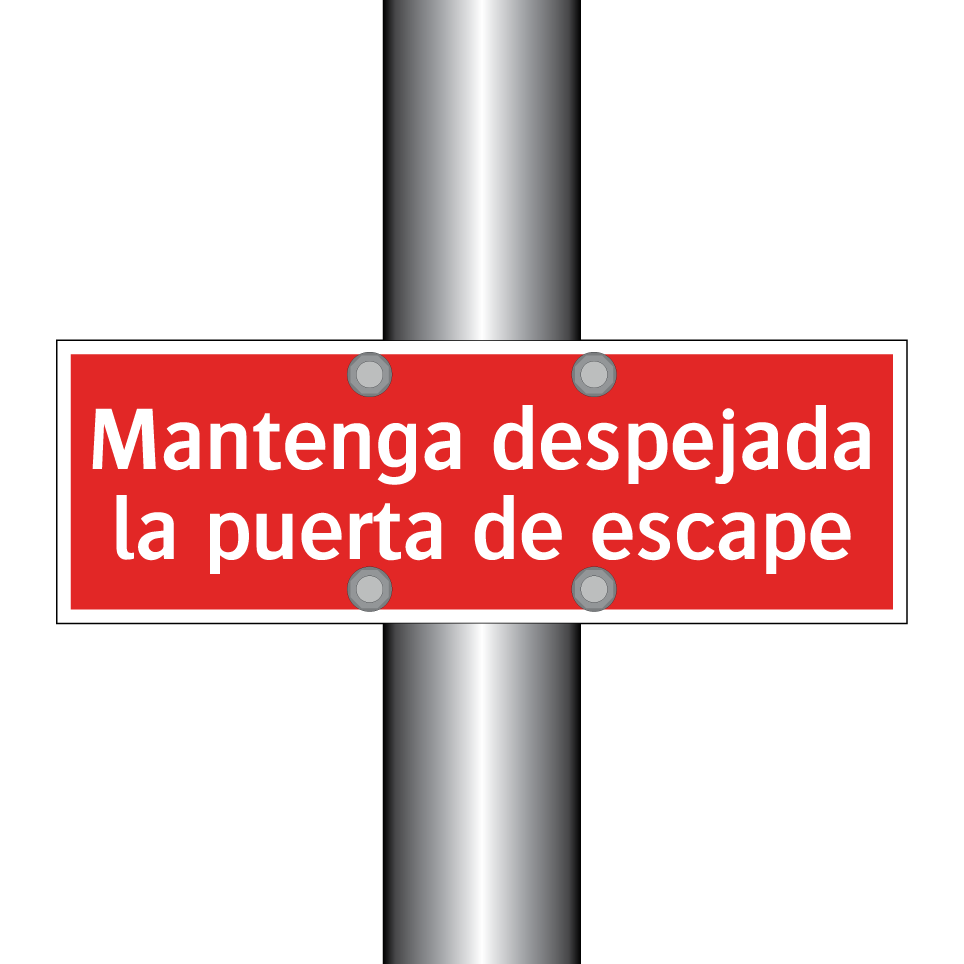 Mantenga despejada la puerta de escape