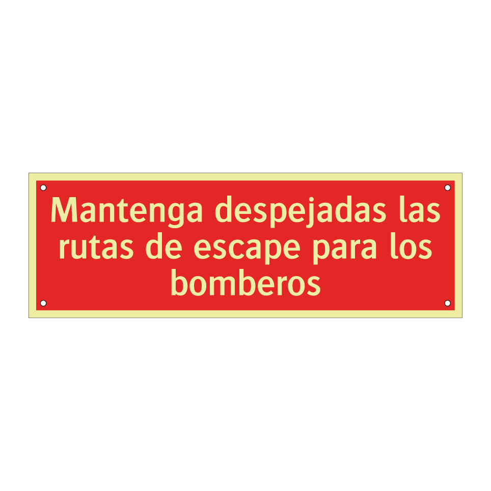 Mantenga despejadas las rutas de escape para los bomberos
