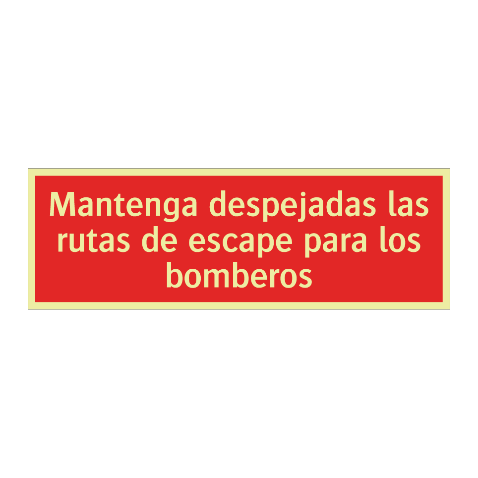 Mantenga despejadas las rutas de escape para los bomberos