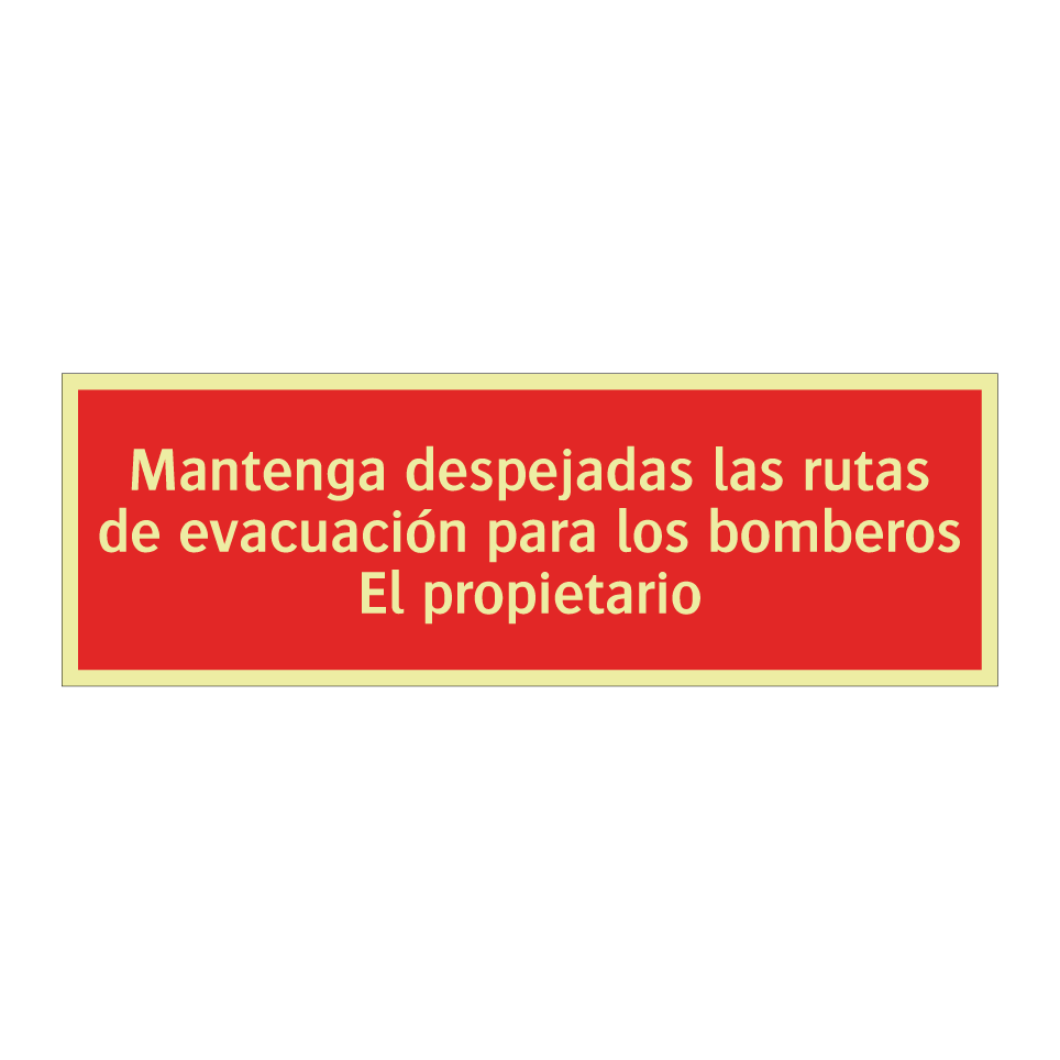Mantenga despejadas las rutas de evacuación para los bomberos El propietario