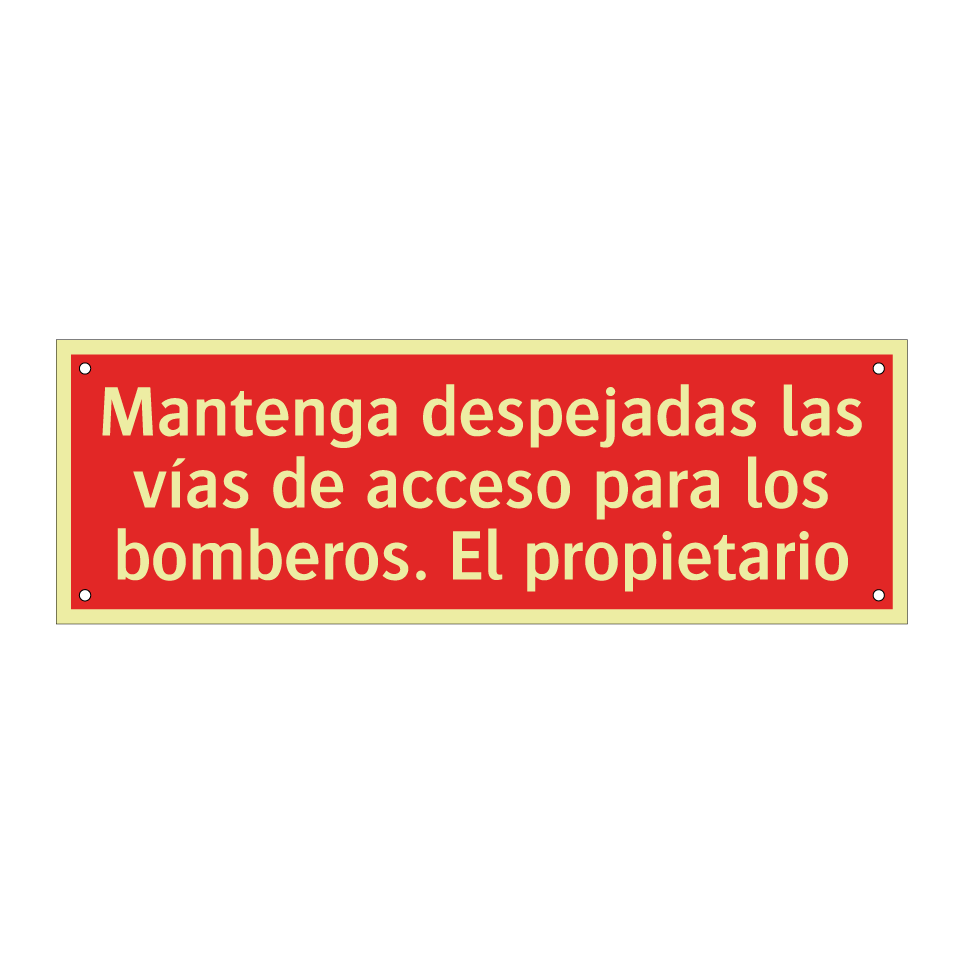 Mantenga despejadas las vías de acceso para los bomberos. El propietario