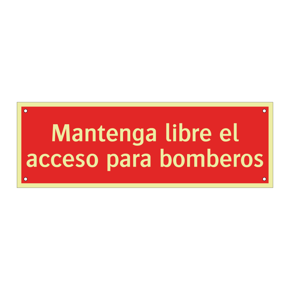 Mantenga libre el acceso para bomberos