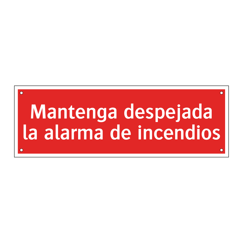 Mantenga despejada la alarma de incendios