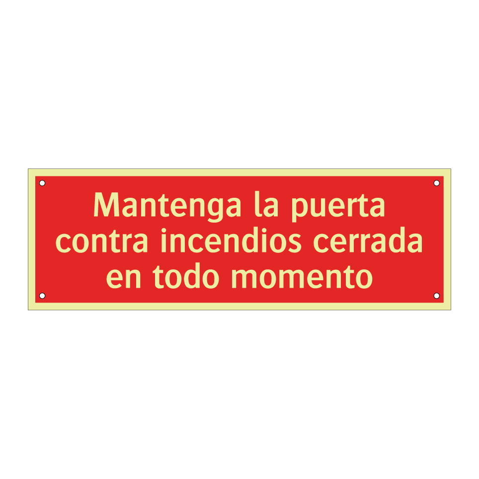 Mantenga la puerta contra incendios cerrada en todo momento