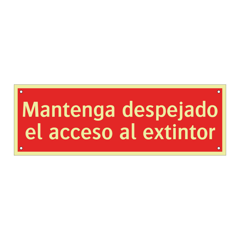 Mantenga despejado el acceso al extintor
