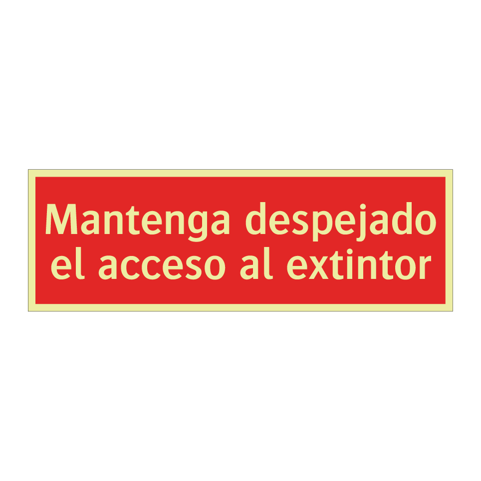 Mantenga despejado el acceso al extintor