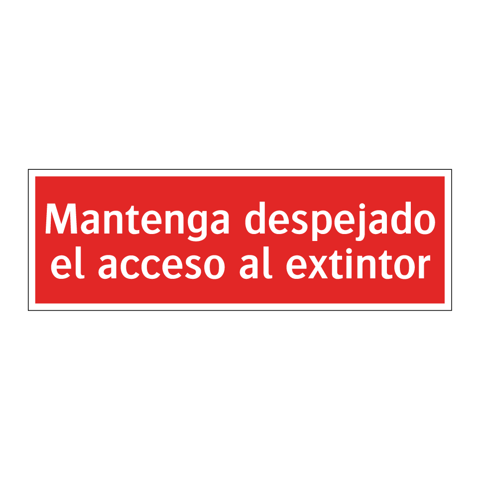 Mantenga despejado el acceso al extintor