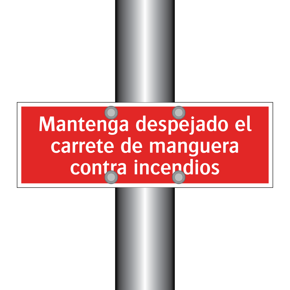 Mantenga despejado el carrete de manguera contra incendios