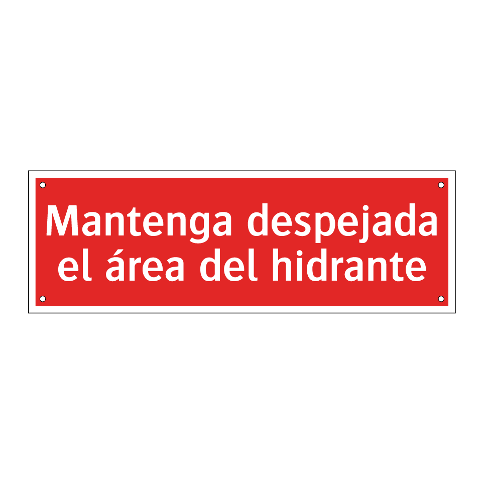 Mantenga despejada el área del hidrante