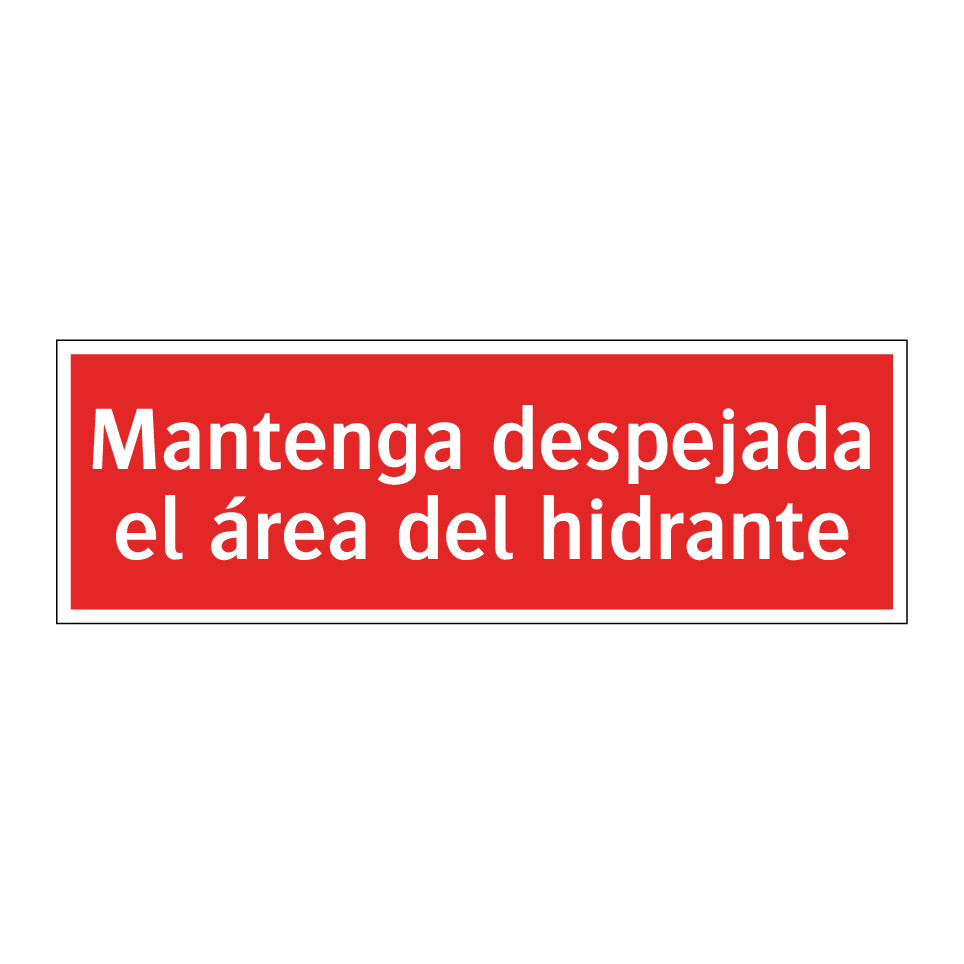 Mantenga despejada el área del hidrante