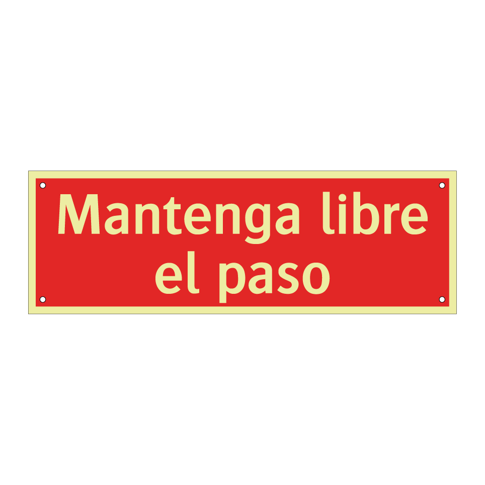 Mantenga libre el paso