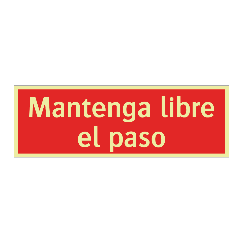 Mantenga libre el paso