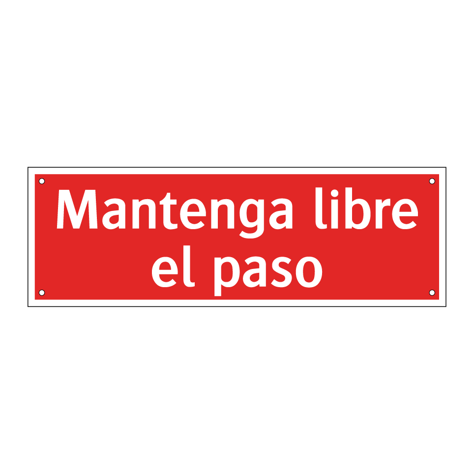 Mantenga libre el paso