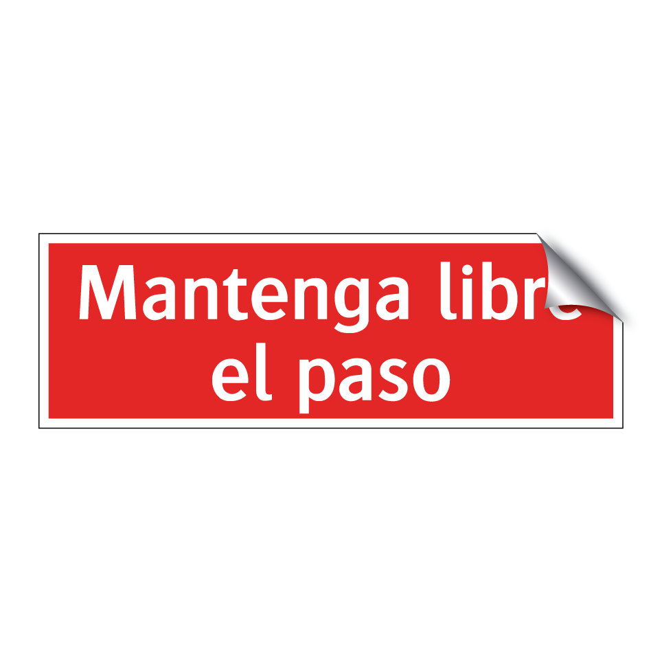 Mantenga libre el paso