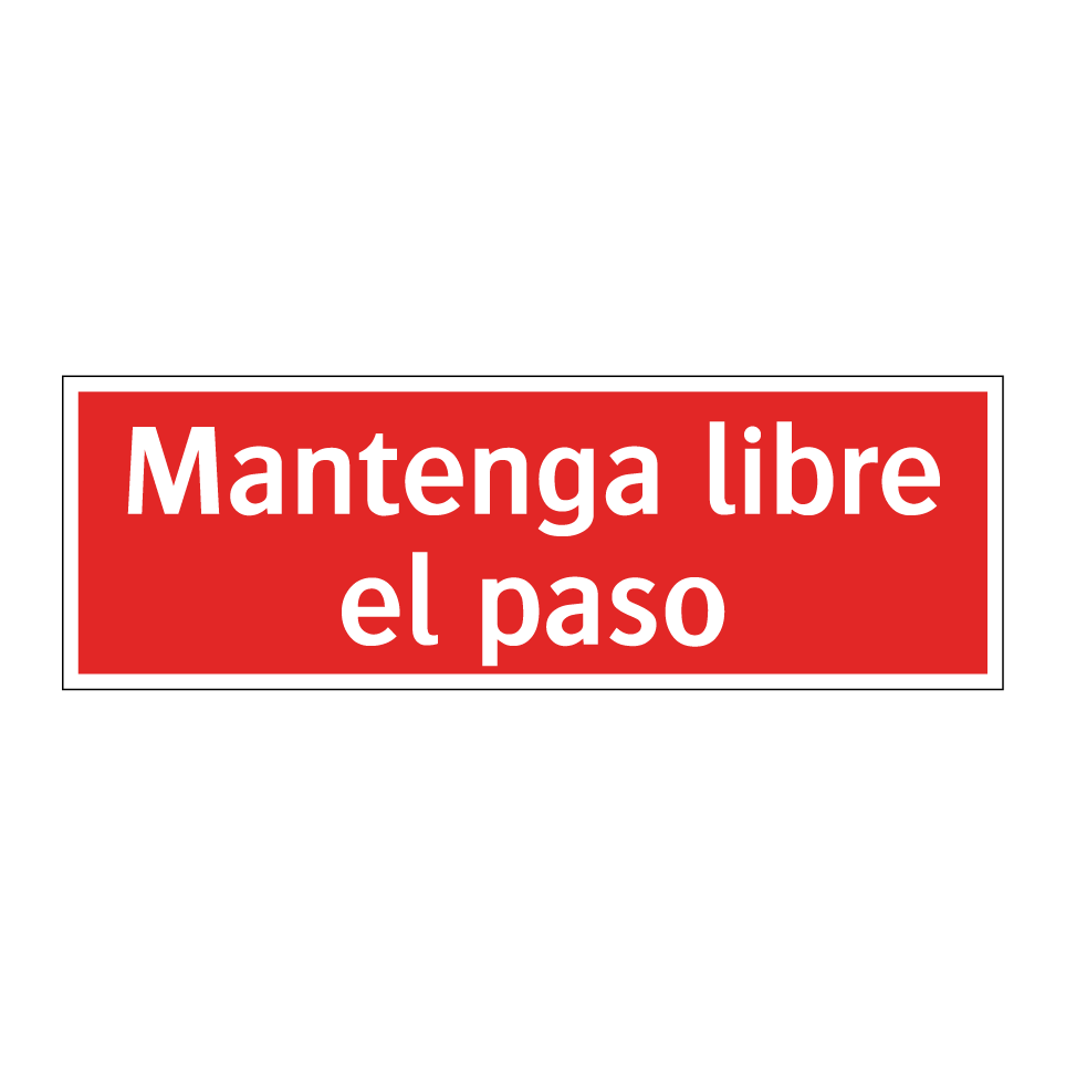 Mantenga libre el paso