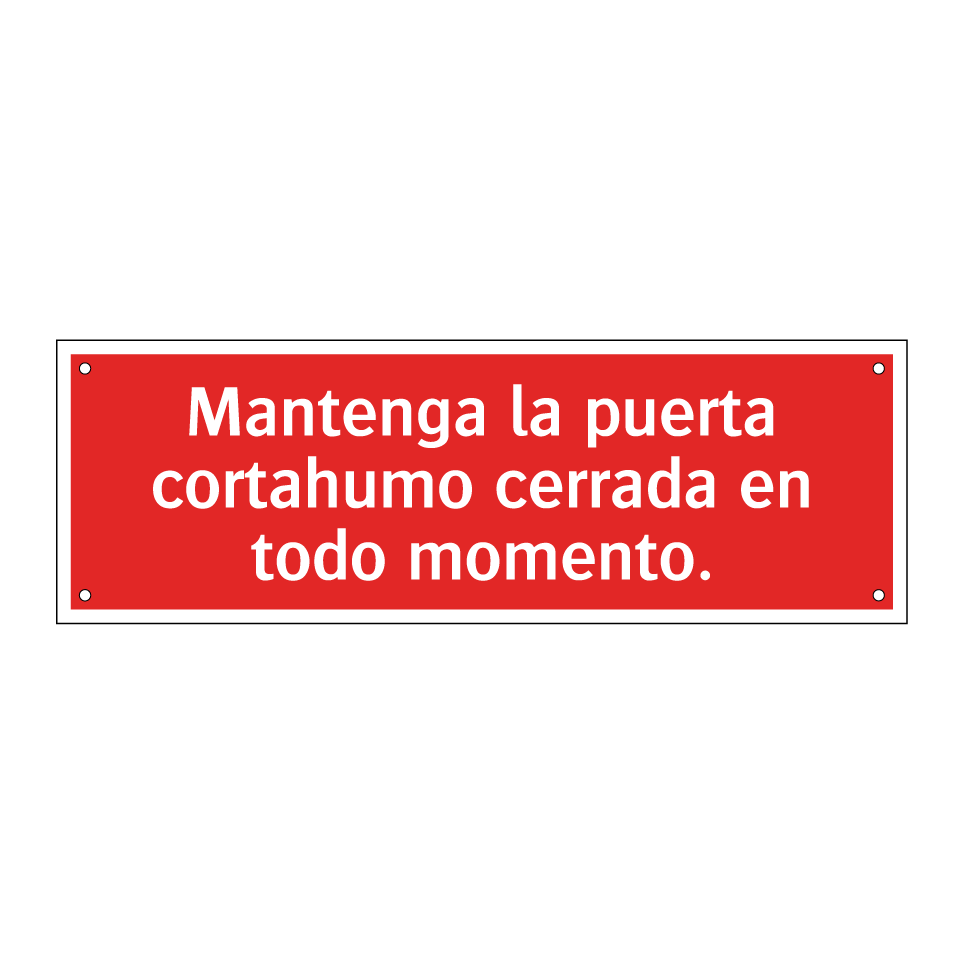Mantenga la puerta cortahumo cerrada en todo momento.