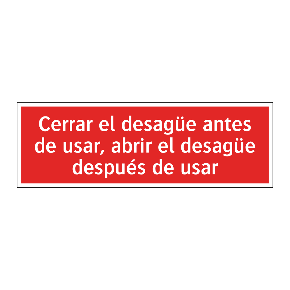 Cerrar el desagüe antes de usar, abrir el desagüe después de usar