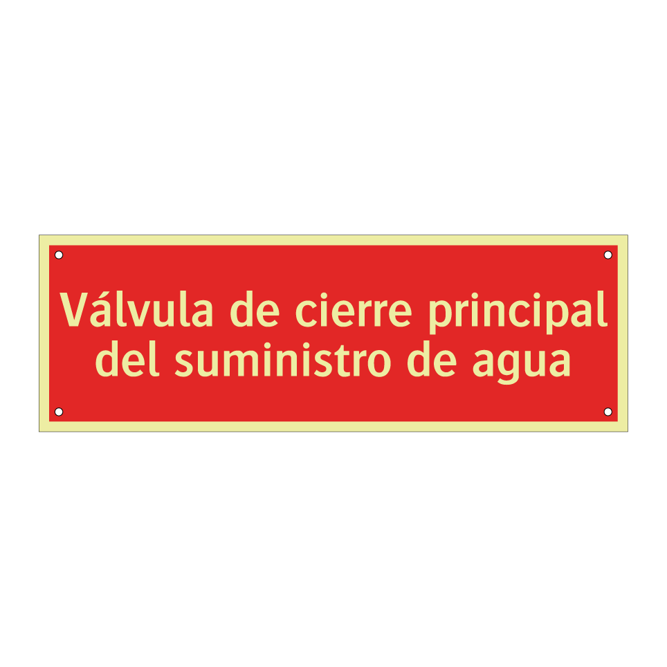 Válvula de cierre principal del suministro de agua