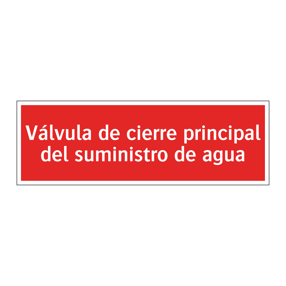 Válvula de cierre principal del suministro de agua
