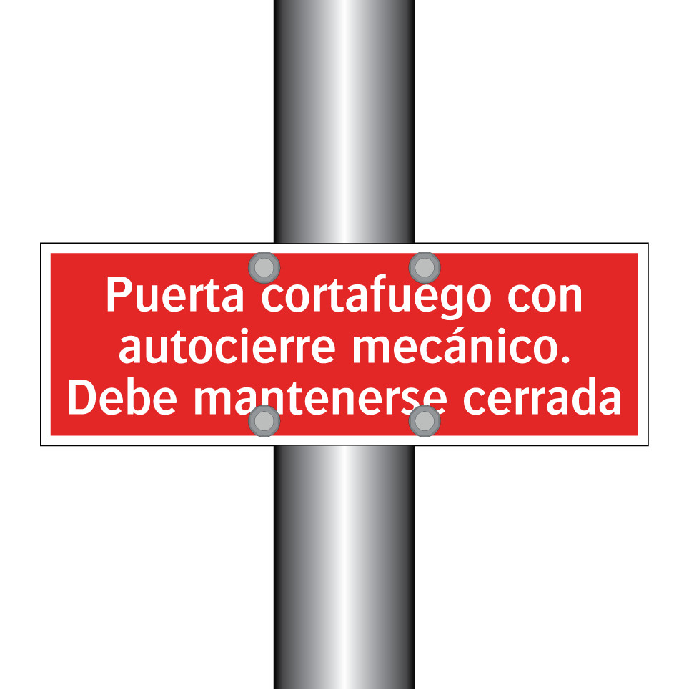 Puerta cortafuego con autocierre mecánico. Debe mantenerse cerrada