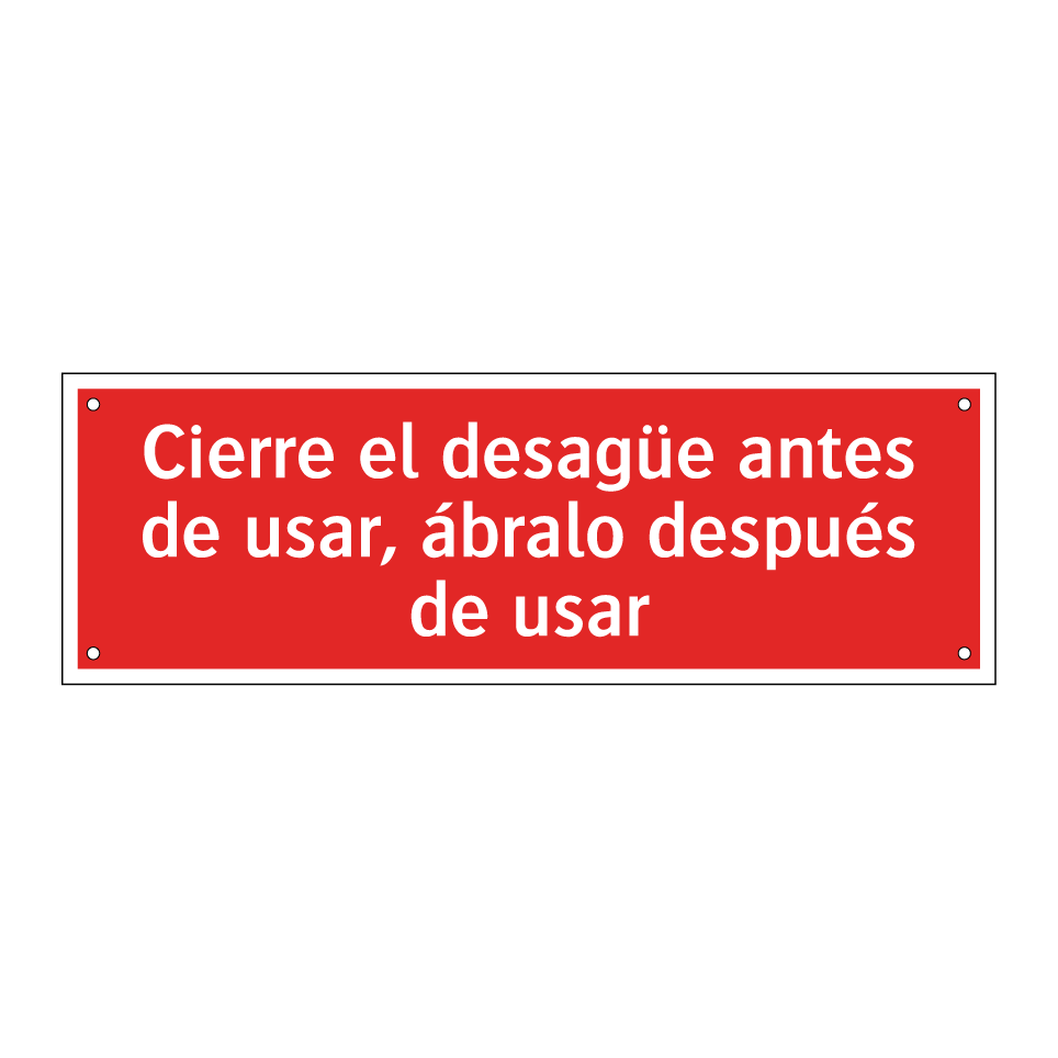 Cierre el desagüe antes de usar, ábralo después de usar
