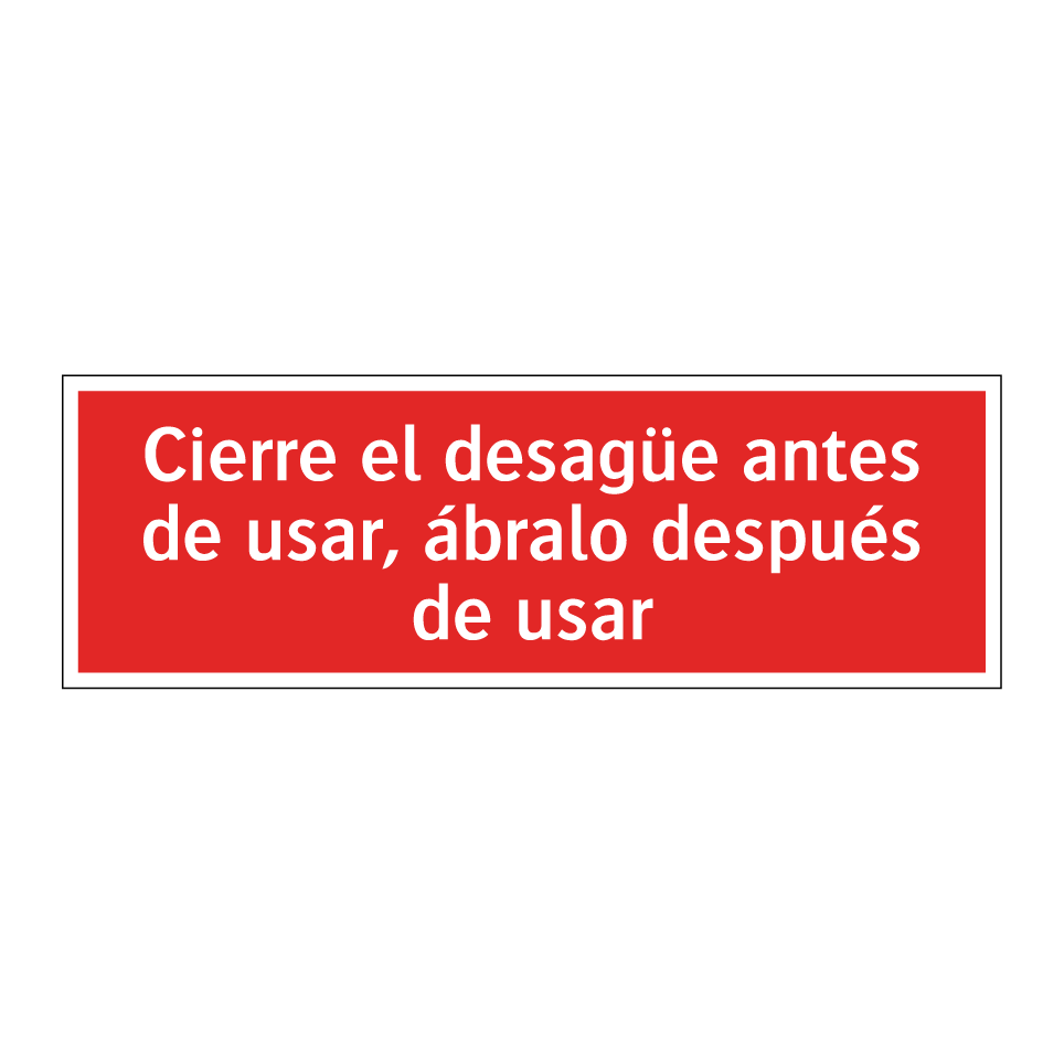 Cierre el desagüe antes de usar, ábralo después de usar