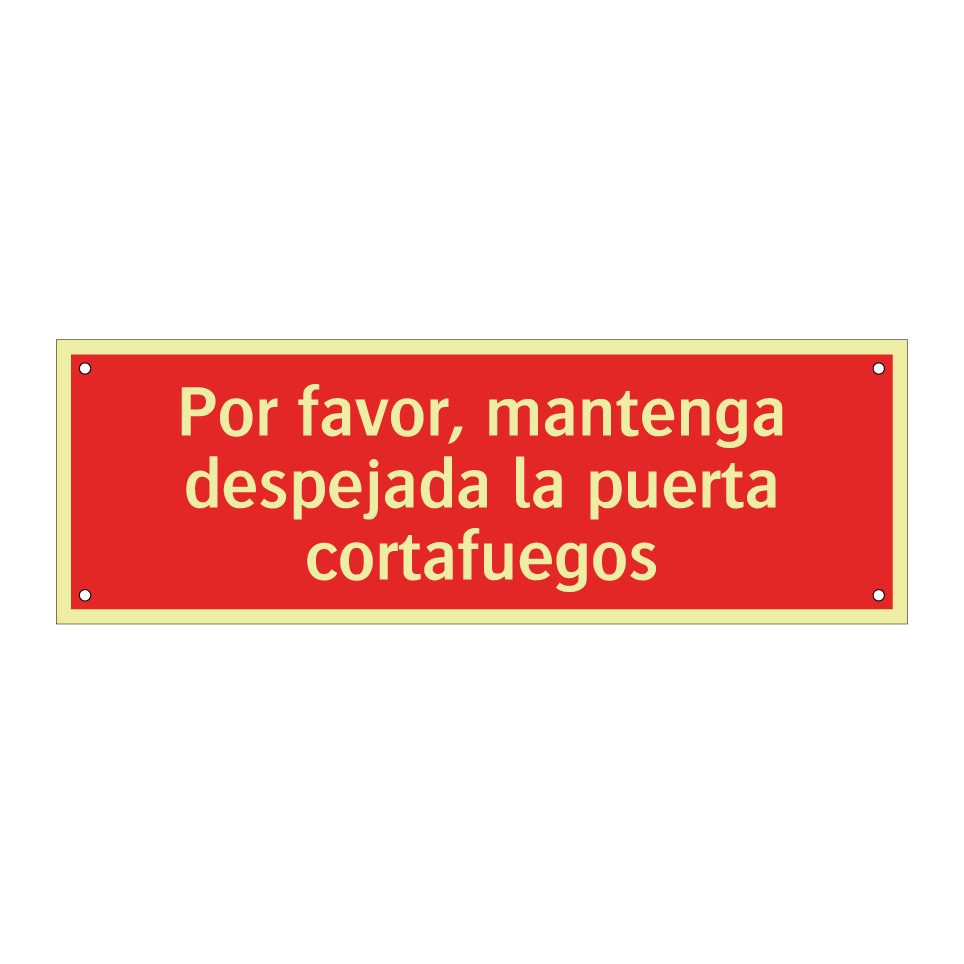 Por favor, mantenga despejada la puerta cortafuegos