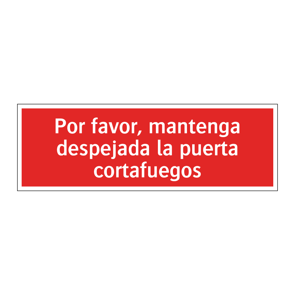 Por favor, mantenga despejada la puerta cortafuegos