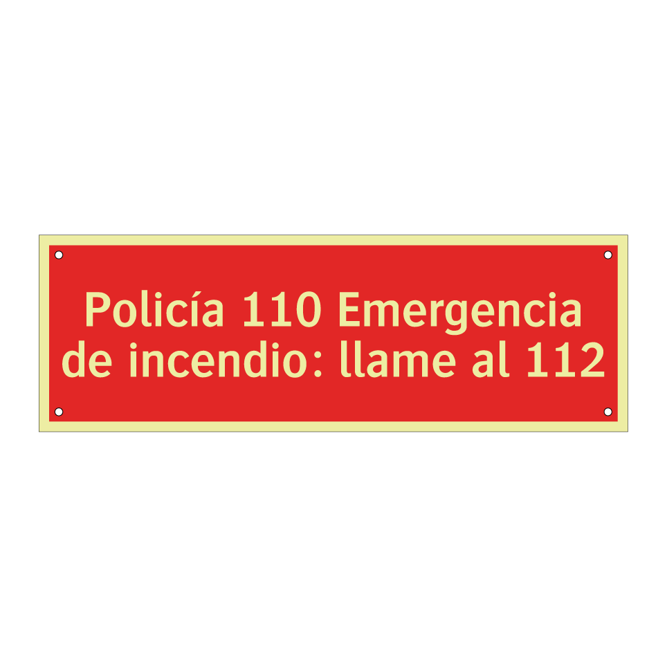 Policía 110 Emergencia de incendio: llame al 112