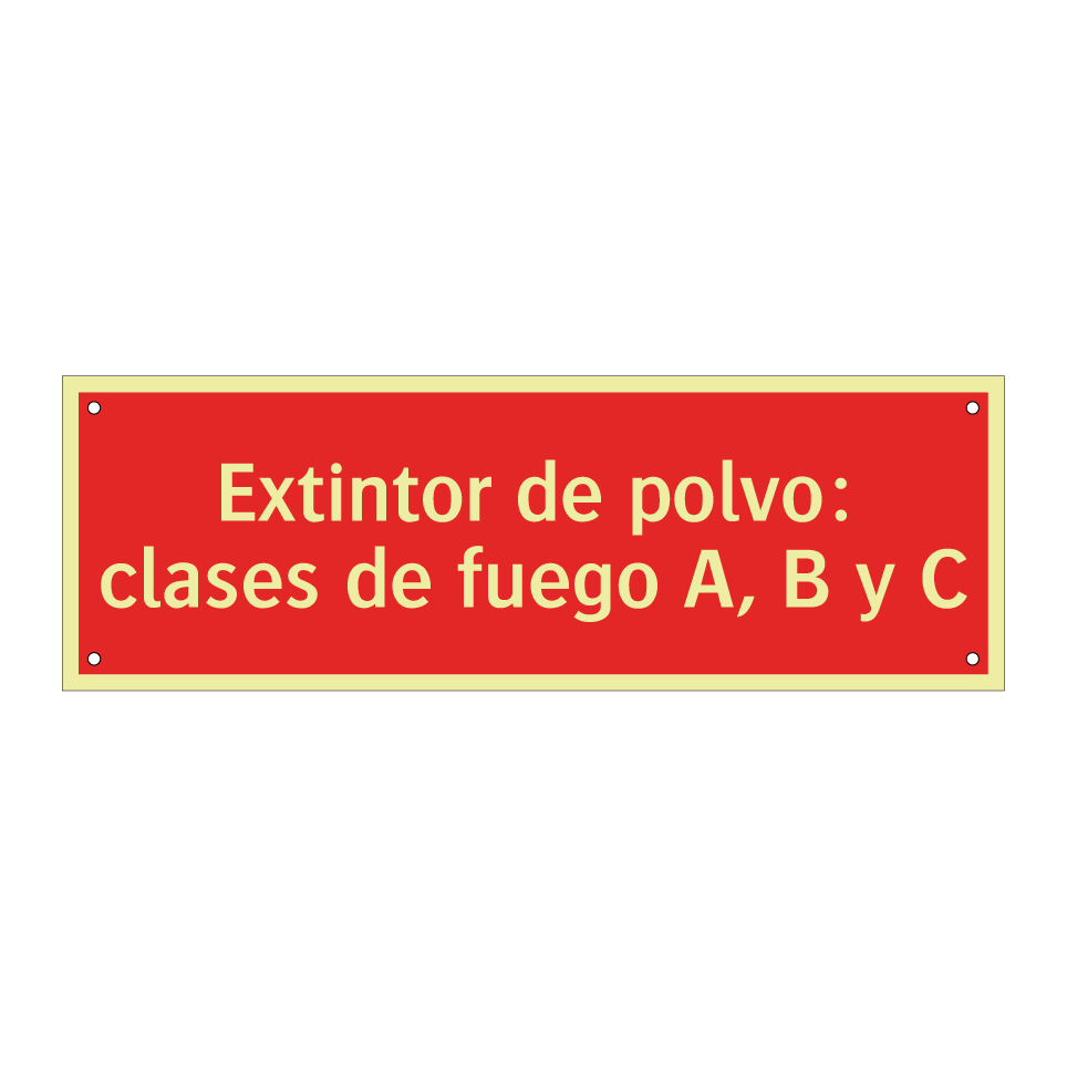 Extintor de polvo: clases de fuego A, B y C