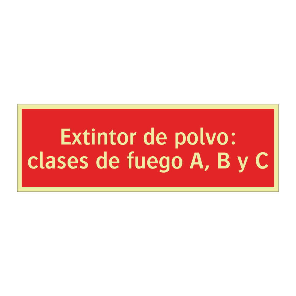 Extintor de polvo: clases de fuego A, B y C