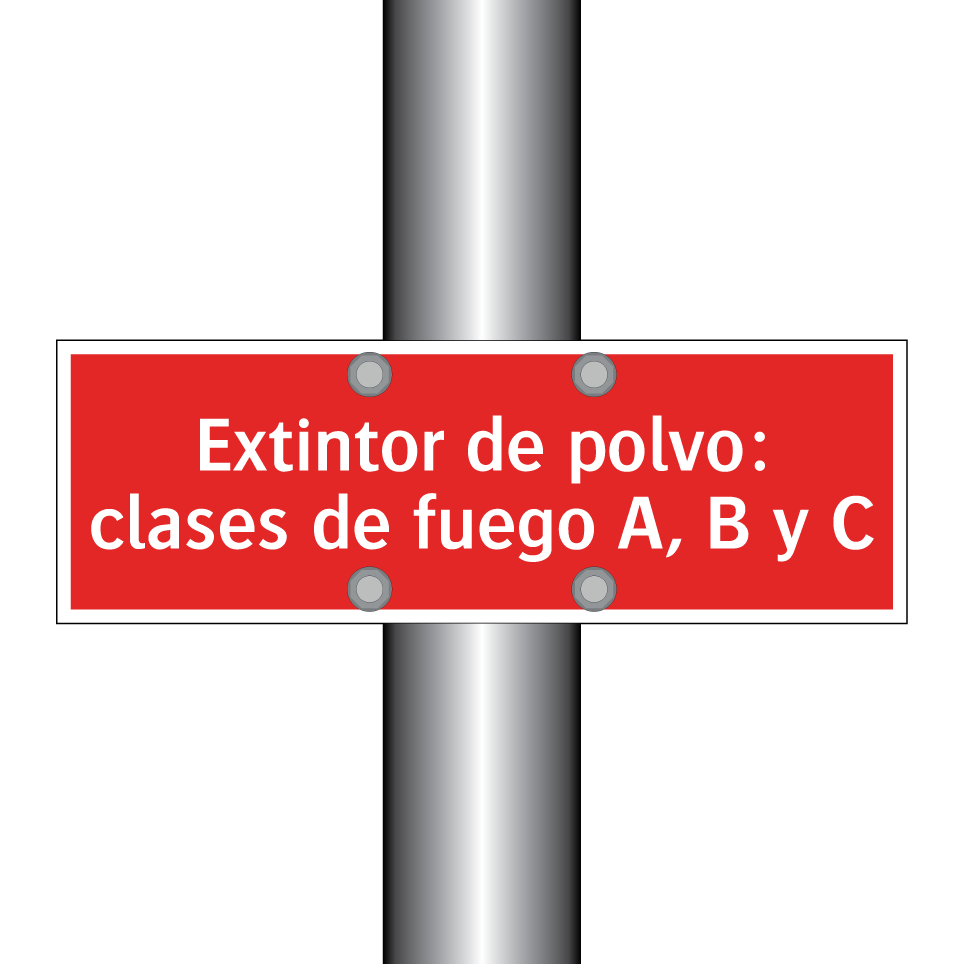 Extintor de polvo: clases de fuego A, B y C