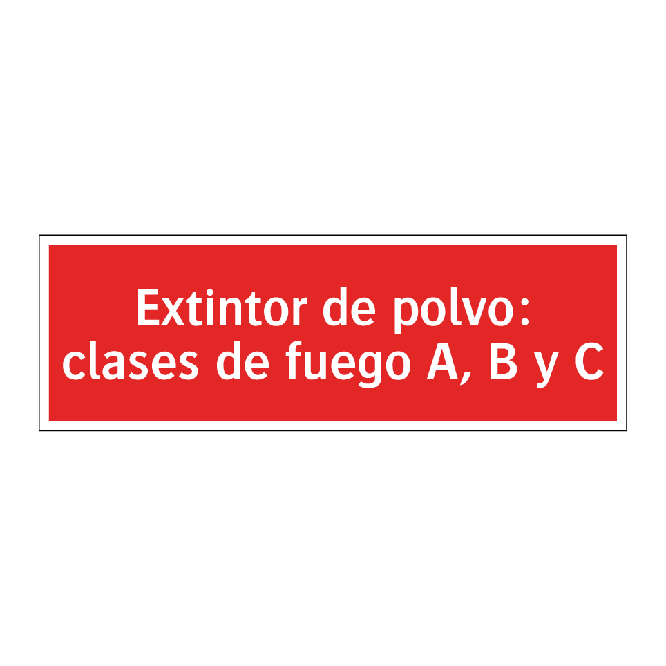 Extintor de polvo: clases de fuego A, B y C
