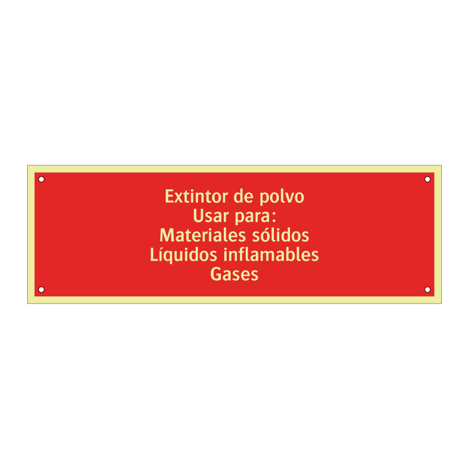 Extintor de polvo Usar para: Materiales sólidos Líquidos inflamables Gases