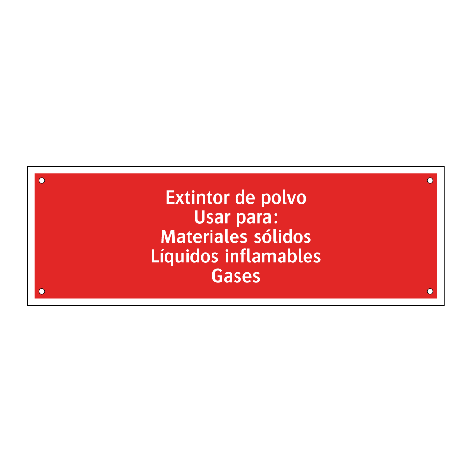 Extintor de polvo Usar para: Materiales sólidos Líquidos inflamables Gases