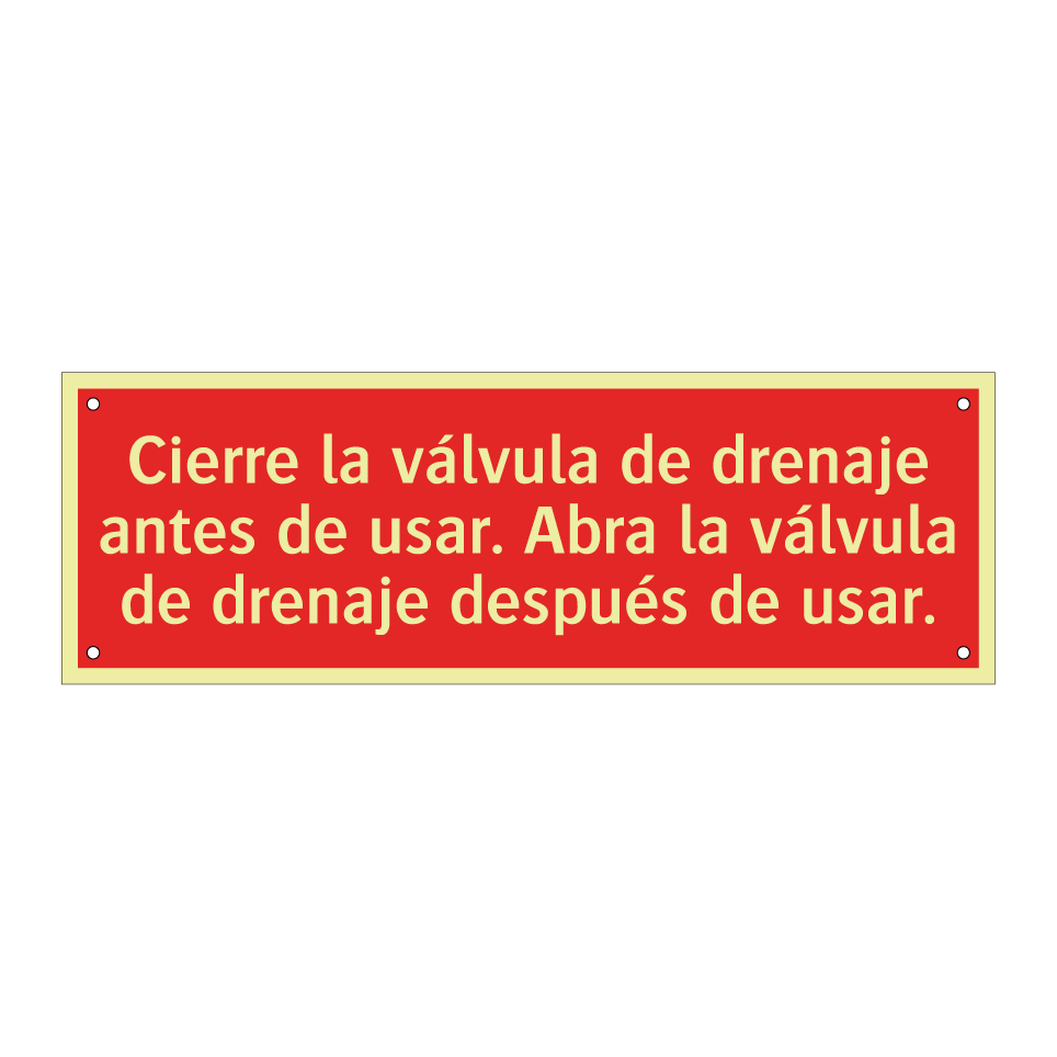 Cierre la válvula de drenaje antes de usar. Abra la válvula de drenaje después de usar.