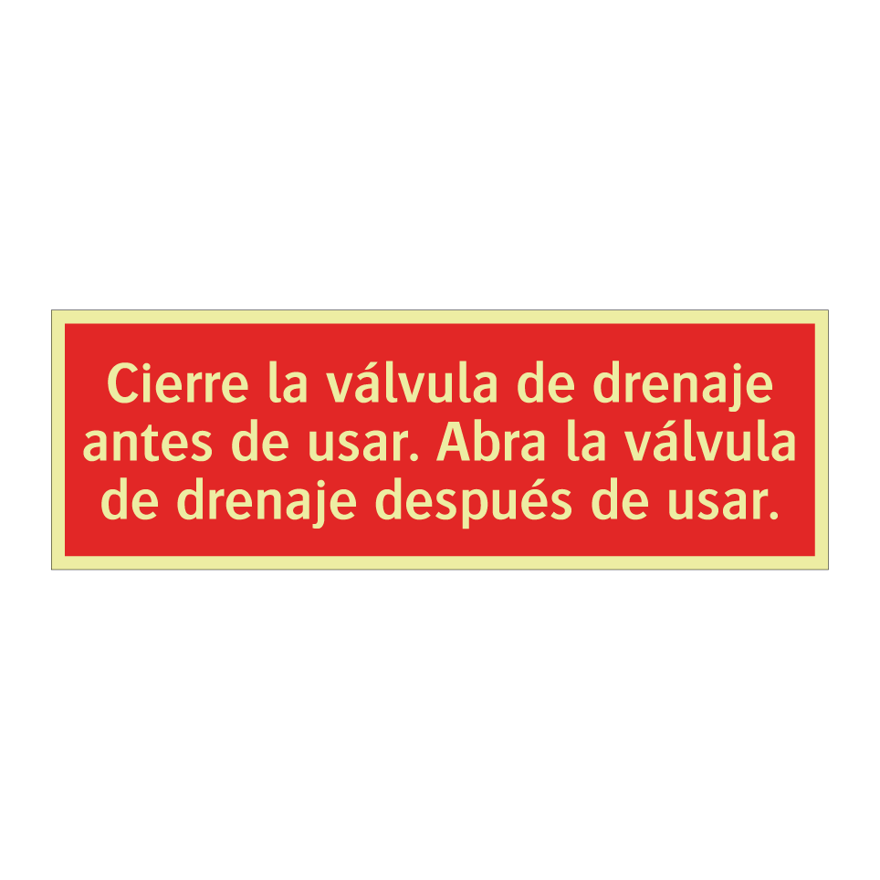 Cierre la válvula de drenaje antes de usar. Abra la válvula de drenaje después de usar.