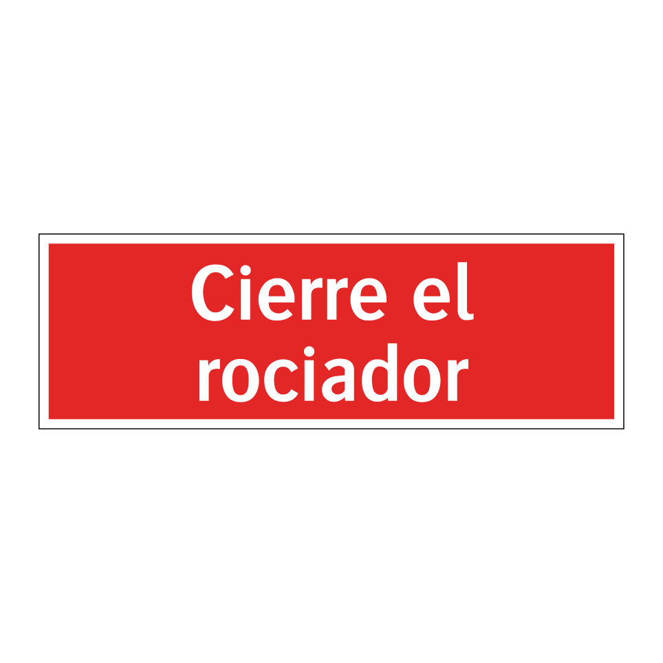 Cierre el rociador