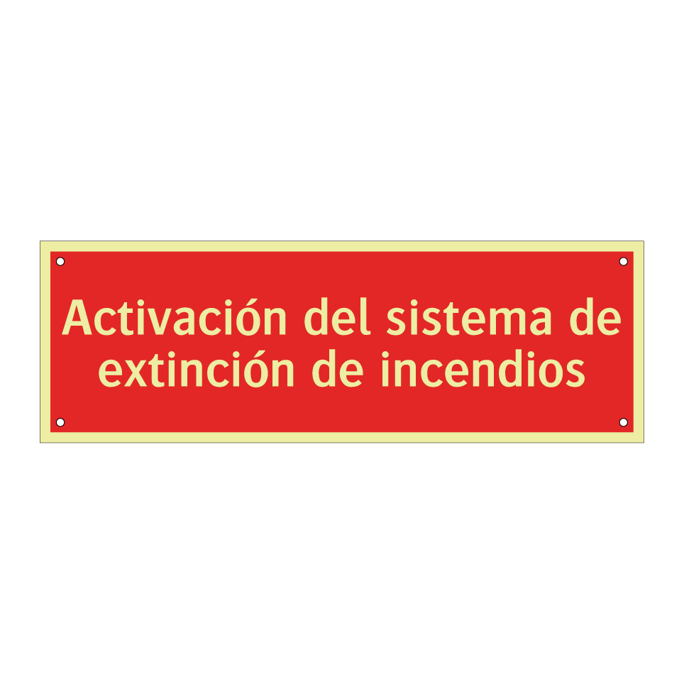 Activación del sistema de extinción de incendios
