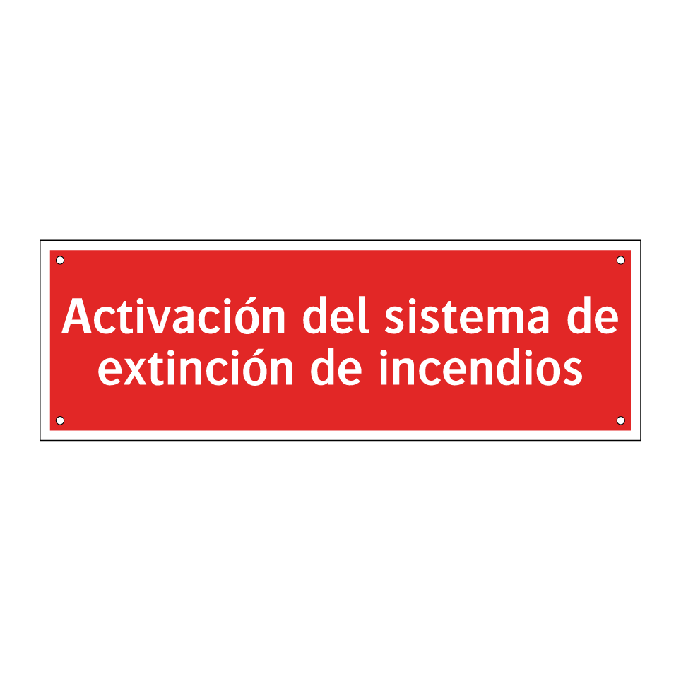 Activación del sistema de extinción de incendios