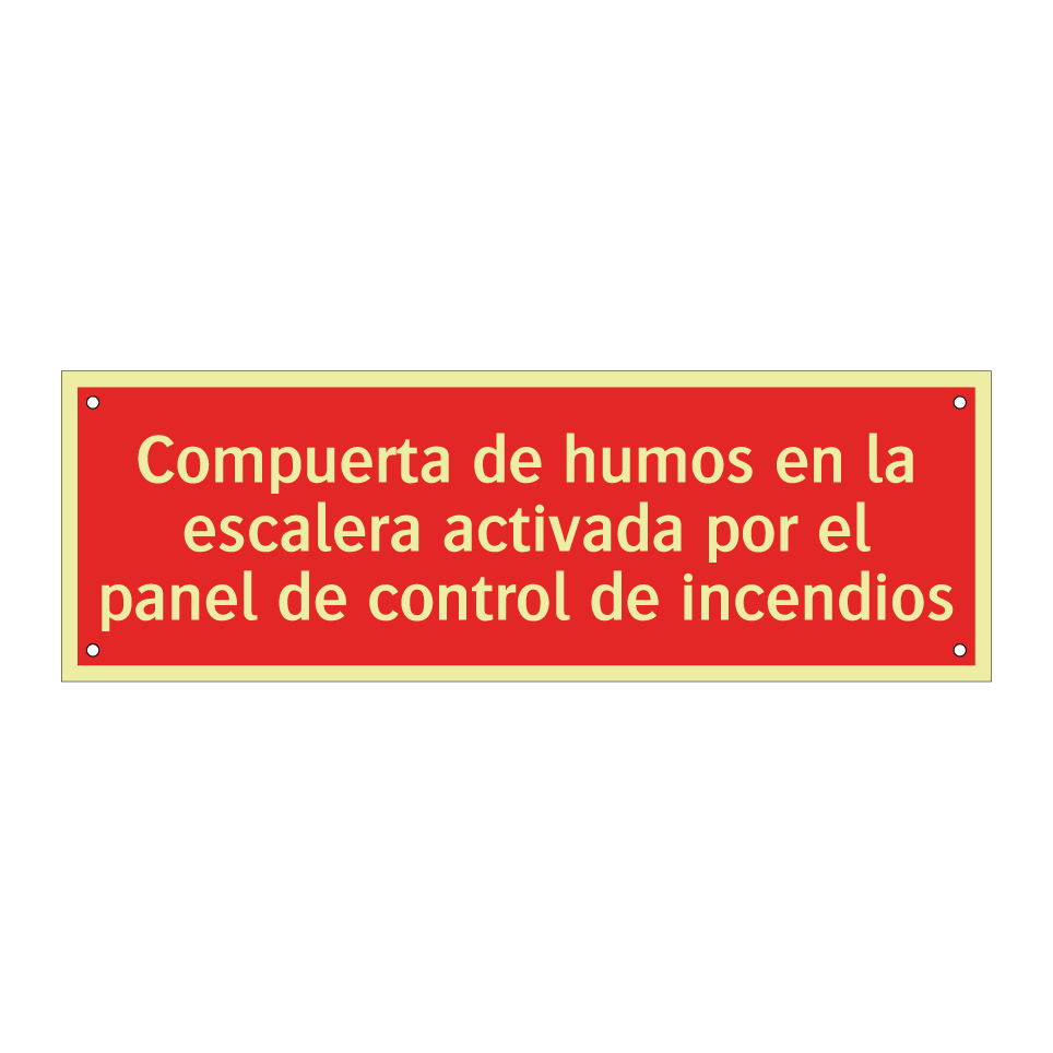 Compuerta de humos en la escalera activada por el panel de control de incendios