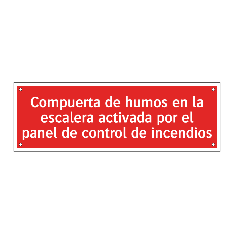 Compuerta de humos en la escalera activada por el panel de control de incendios